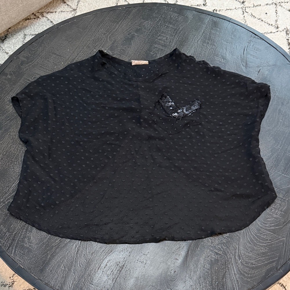 Y2K Black Women's Top with Sequin Detail